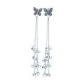 Fluttering Elegance: The Silver Butterfly Ghungroo Drop Earrings