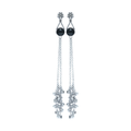 Silver Chain Tassel Drop Earrings for Women | Long Statement Party Earrings