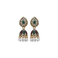 Antique Gold Temple Jhumka Earrings with Pearl Drops | Traditional Ethnic Jewelry