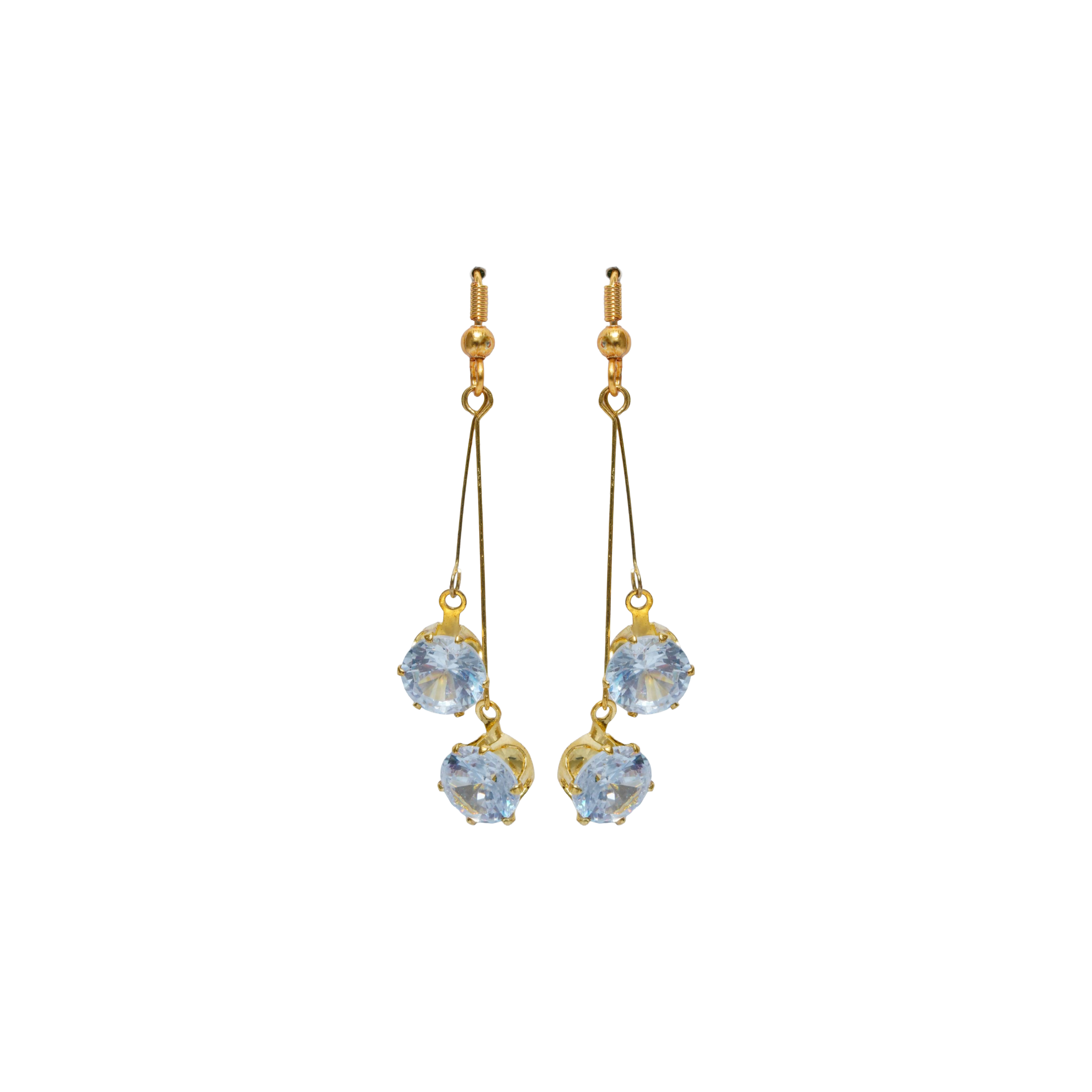 Celeste Double Crystal Drop Earrings