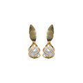 Golden Pearl Twist Earrings