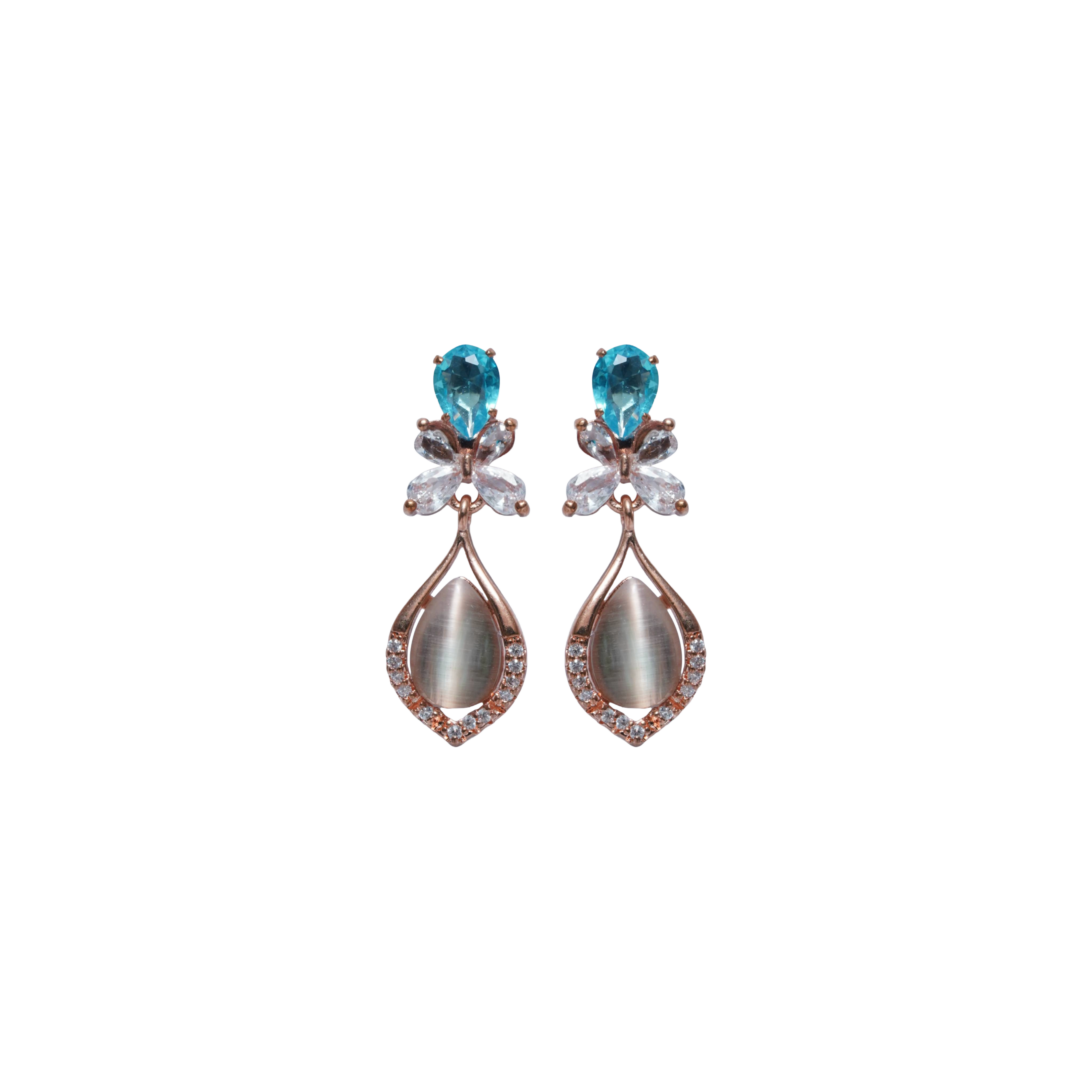 Crystal Bloom Teardrop Earrings