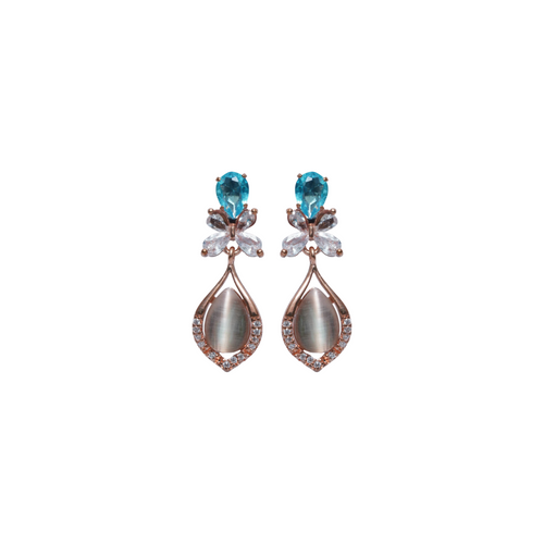 Crystal Bloom Teardrop Earrings