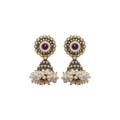 traditional pearl jhumka earrings for women antique gold bridal jhumki ethnic jewelry